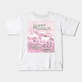 Angelic Horses Birthday Greeting Kids T-Shirt